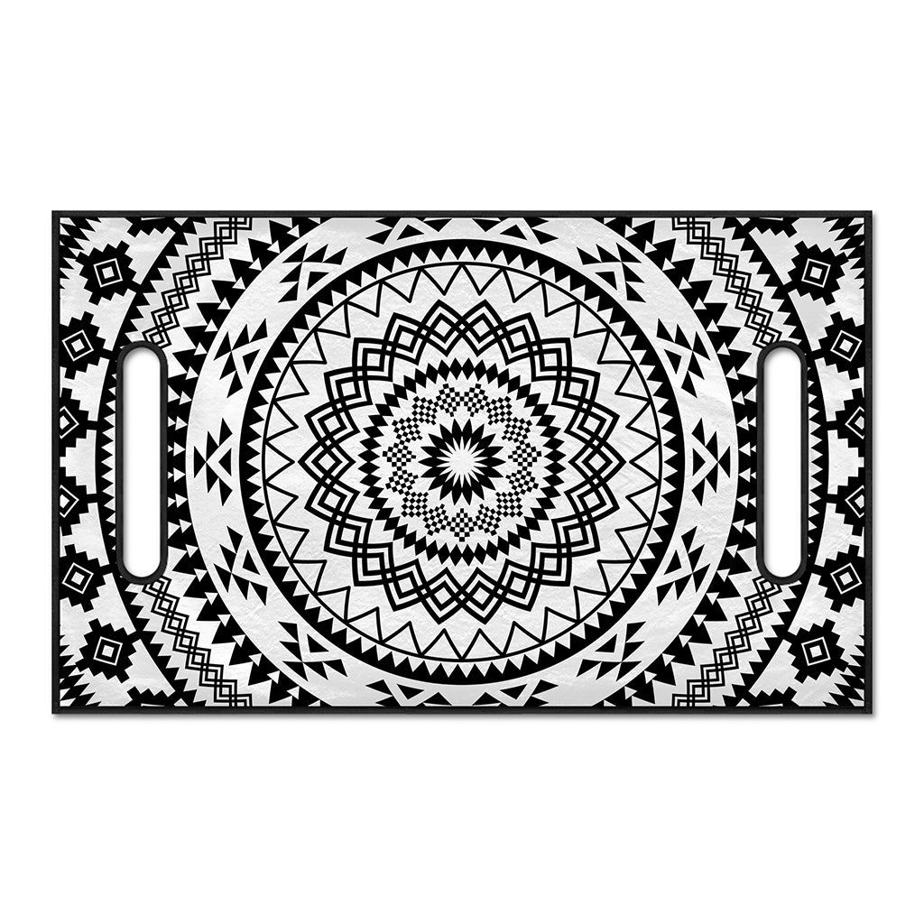 Black And White Tribal Mandala Print Golf Cart Seat Cover