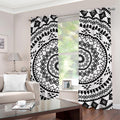 Black And White Tribal Mandala Print Grommet Curtains