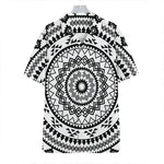 Black And White Tribal Mandala Print Hawaiian Shirt