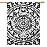Black And White Tribal Mandala Print House Flag
