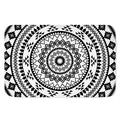 Black And White Tribal Mandala Print Indoor Door Mat
