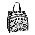 Black And White Tribal Mandala Print Insulated Lunch Tote