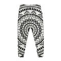 Black And White Tribal Mandala Print Jogger Pants