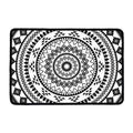 Black And White Tribal Mandala Print Kitchen Mat