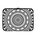 Black And White Tribal Mandala Print Laptop Sleeve