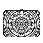 Black And White Tribal Mandala Print Laptop Sleeve