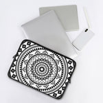 Black And White Tribal Mandala Print Laptop Sleeve
