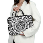Black And White Tribal Mandala Print Laptop Sleeve With Handle