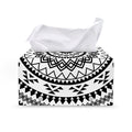 Black And White Tribal Mandala Print Leather Tissue Box Cover
