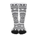 Black And White Tribal Mandala Print Long Socks