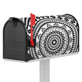 Black And White Tribal Mandala Print Mailbox Cover
