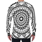 Black And White Tribal Mandala Print Men's Long Sleeve T-Shirt