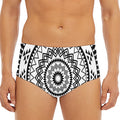 Black And White Tribal Mandala Print Men's Triangle Swim Briefs