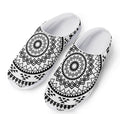 Black And White Tribal Mandala Print Mesh Casual Shoes