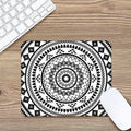 Black And White Tribal Mandala Print Mouse Pad