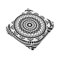 Black And White Tribal Mandala Print Outdoor Seat Cushion Cover