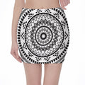 Black And White Tribal Mandala Print Pencil Mini Skirt
