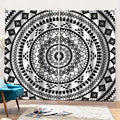Black And White Tribal Mandala Print Pencil Pleat Curtains