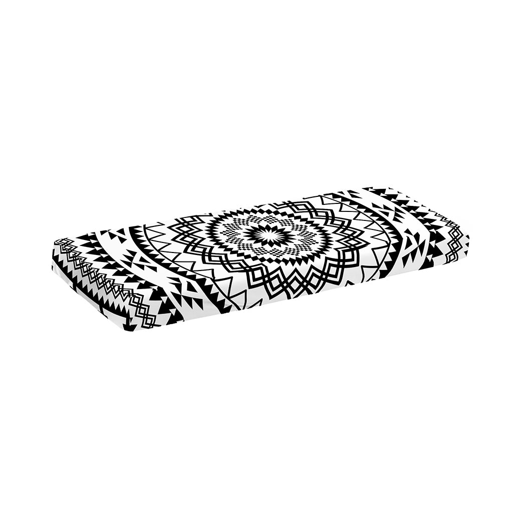 Black And White Tribal Mandala Print Piano Keyboard Cover