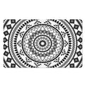 Black And White Tribal Mandala Print Polyester Doormat