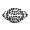 Black And White Tribal Mandala Print Rugby Ball