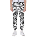 Black And White Tribal Mandala Print Joggers