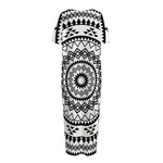 Black And White Tribal Mandala Print Short Sleeve Long Nightdress