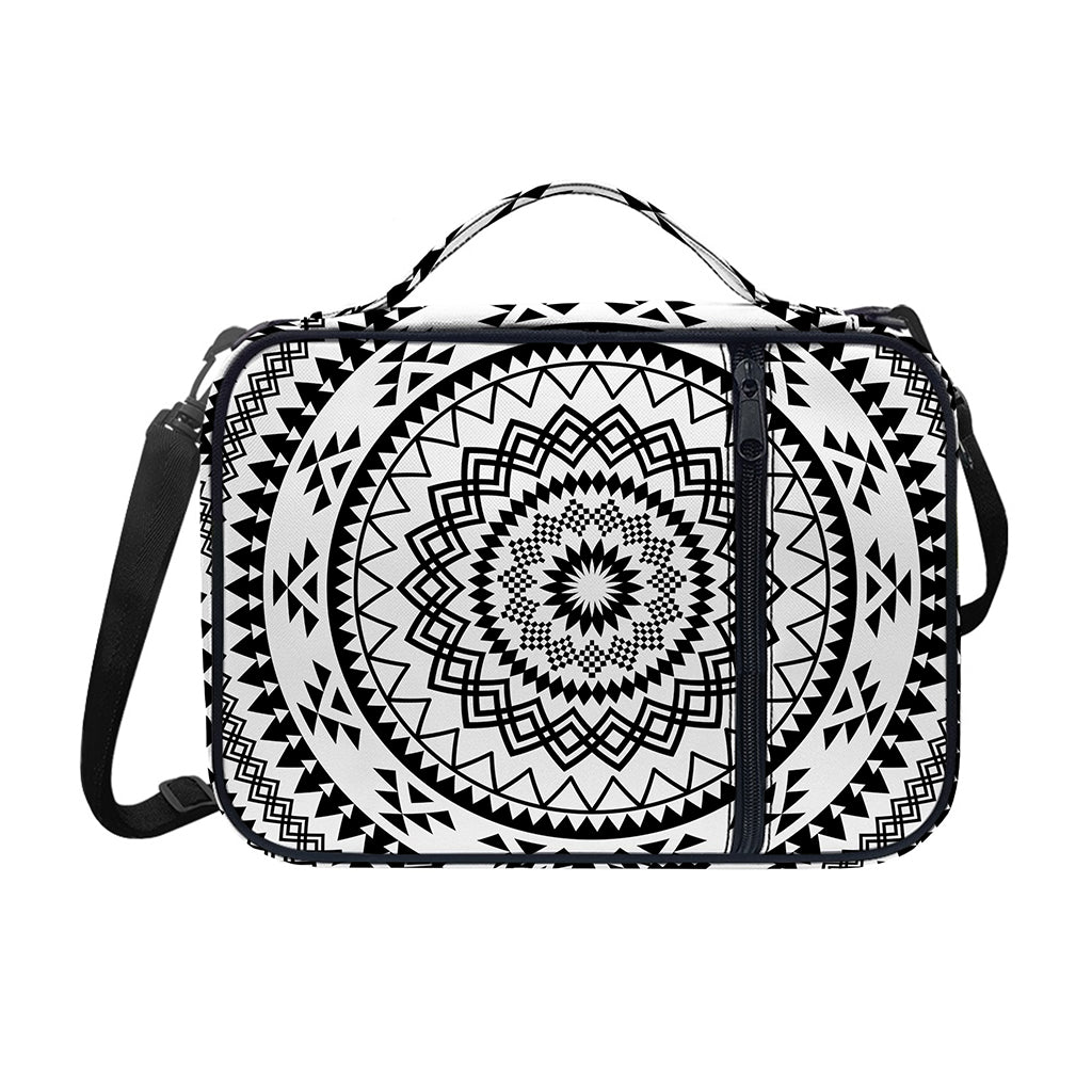 Black And White Tribal Mandala Print Shoulder Strap Bible Bag