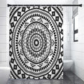 Black And White Tribal Mandala Print Shower Curtain