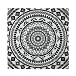 Black And White Tribal Mandala Print Silk Bandana