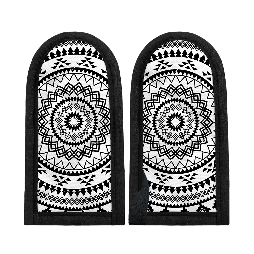 Black And White Tribal Mandala Print Skillet Handle Cover