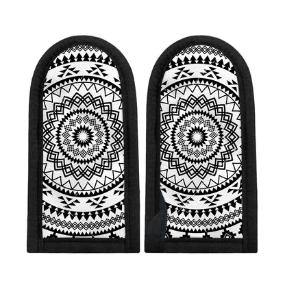 Black And White Tribal Mandala Print Skillet Handle Cover