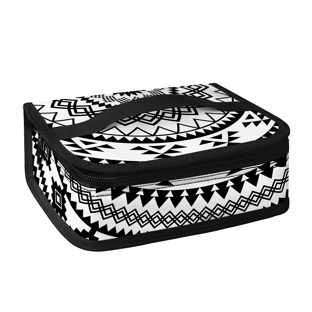 Black And White Tribal Mandala Print Small Lunch Bag