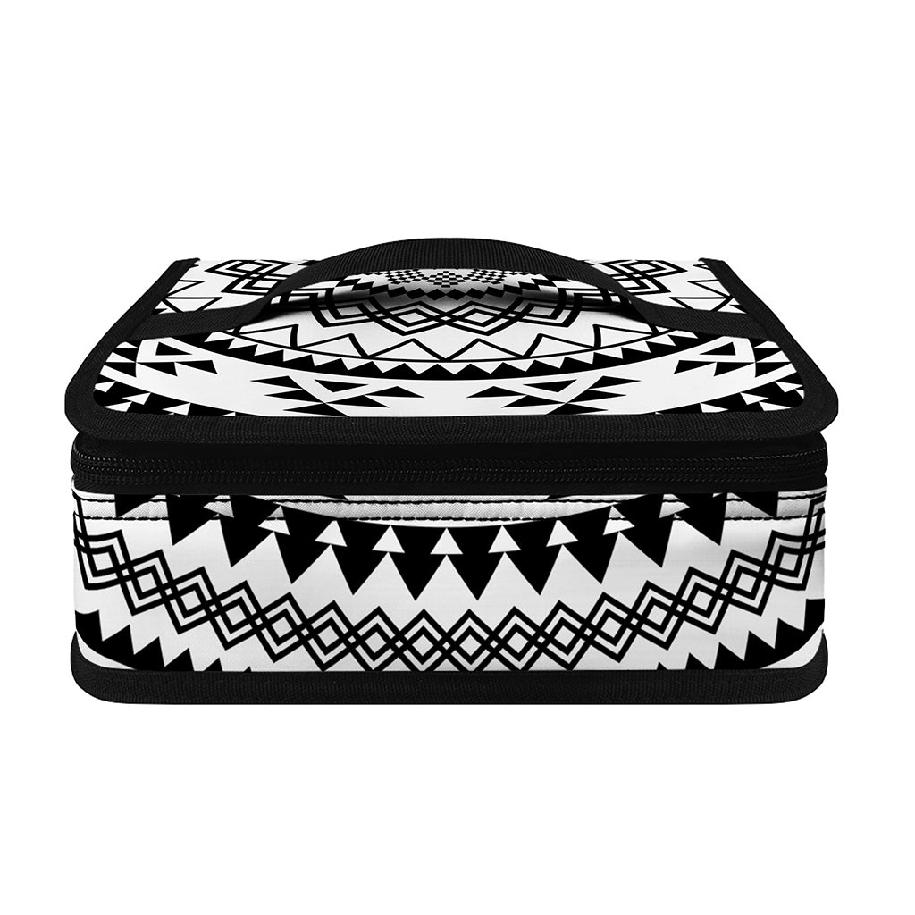 Black And White Tribal Mandala Print Small Lunch Bag