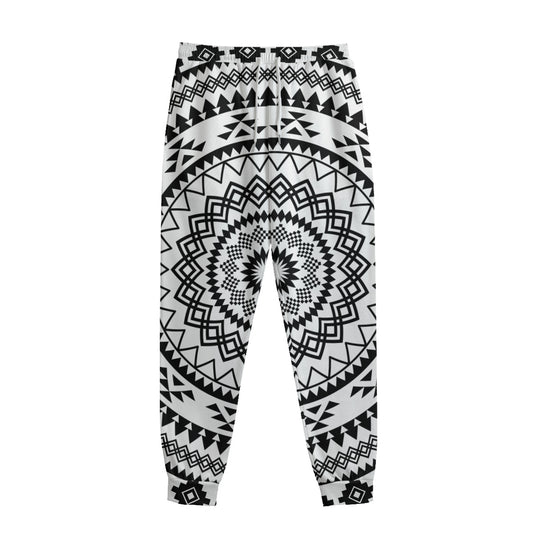 Black And White Tribal Mandala Print Sweatpants