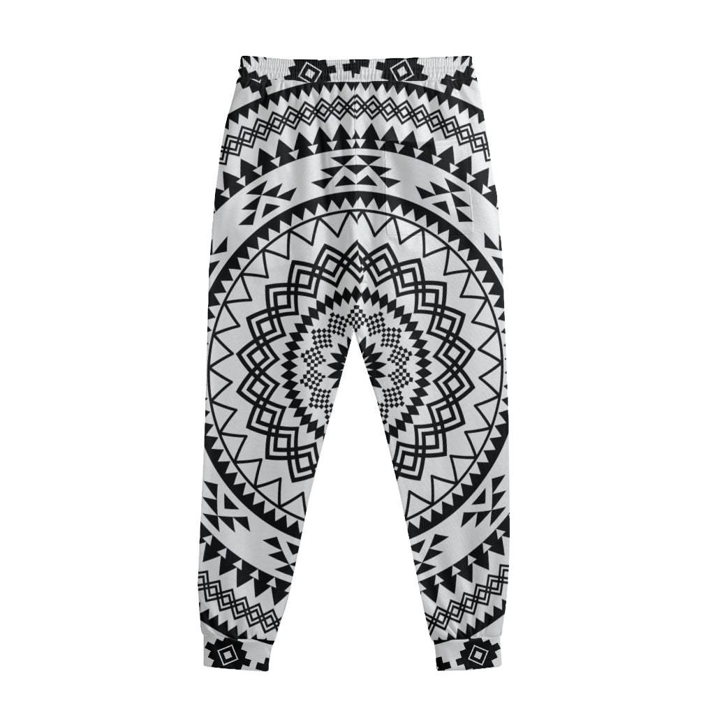 Black And White Tribal Mandala Print Sweatpants