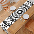 Black And White Tribal Mandala Print Table Runner