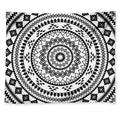 Black And White Tribal Mandala Print Tapestry