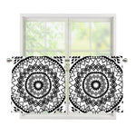 Black And White Tribal Mandala Print Tier Curtains
