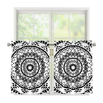 Black And White Tribal Mandala Print Tier Curtains