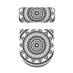 Black And White Tribal Mandala Print Toilet Lid And Tank Cover Set