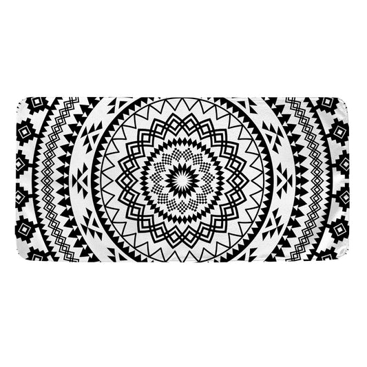 Black And White Tribal Mandala Print Towel