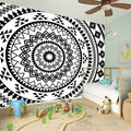 Black And White Tribal Mandala Print Wall Sticker