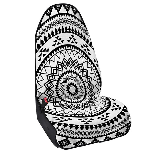 Black And White Tribal Mandala Print Waterproof Car Seat Cover