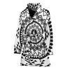 Black And White Tribal Mandala Print Women's Bathrobe