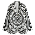 Black And White Tribal Mandala Print Women's Cotton Blazer