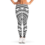 Black And White Tribal Mandala Print Women's Leggings