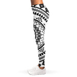 Black And White Tribal Mandala Print Women's Leggings