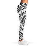 Black And White Tribal Mandala Print Women's Leggings