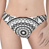 Black And White Tribal Mandala Print Women's Thong